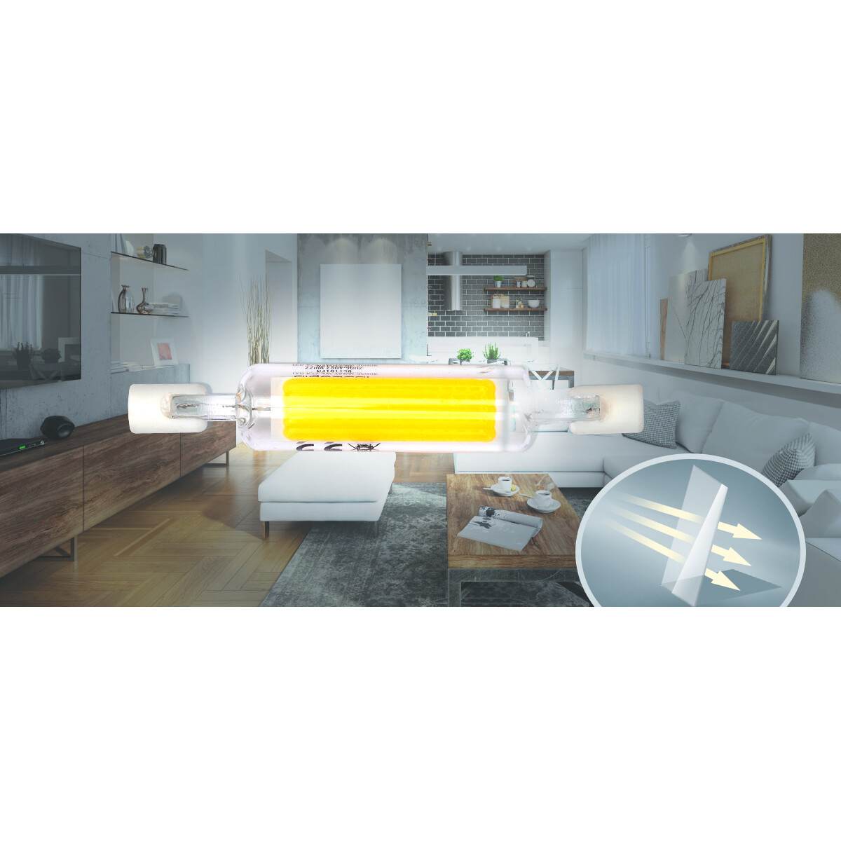 LED-Lampe - Aigi Qolin - R7S Fassung - 4W - Warmweiß 3000K - Glas