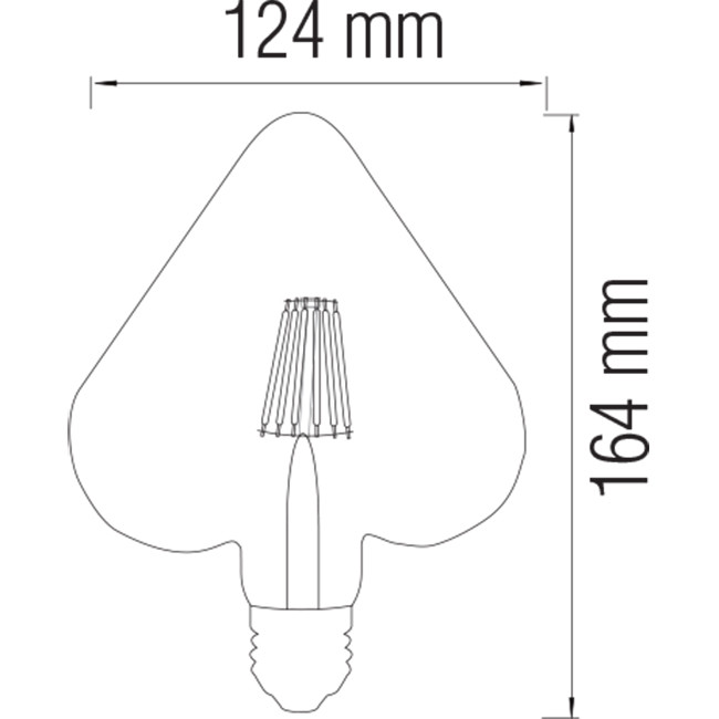 LED Lampe - Filament Rustikale - Herz - E27 Sockel - 6W - Warmweiß 2200K