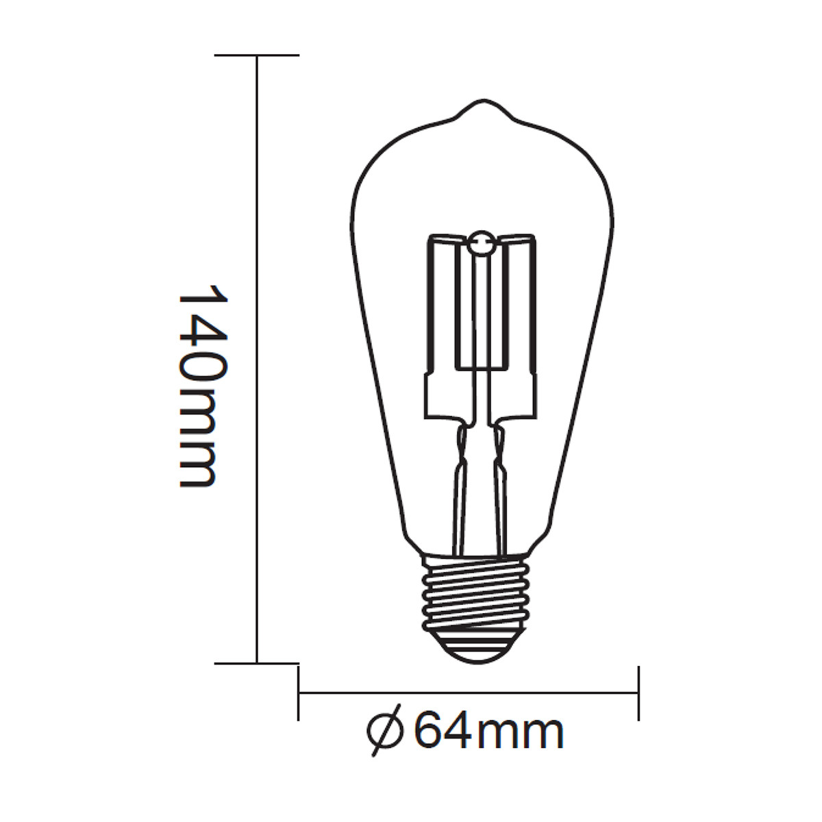 LED Lampe - Filament - Trion Kalon - E27 Sockel - 6W - Warmweiß 3000K - Durchsichtig - Aluminium