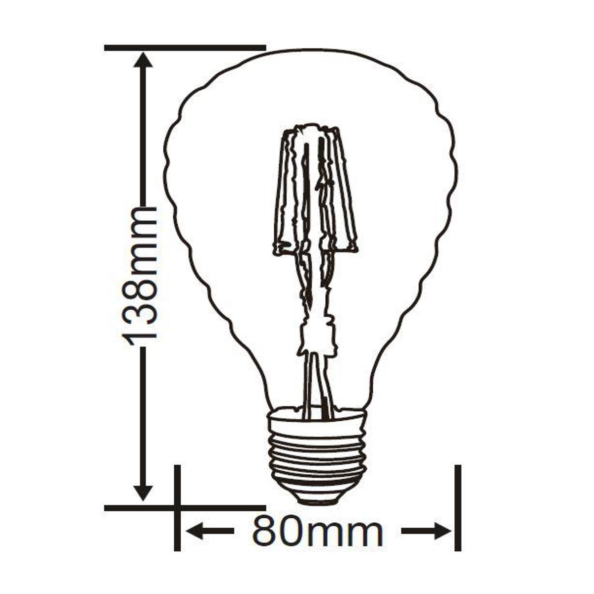 LED Lampe - Filament - Trion Topus - E14 Sockel - 4W - Warmweiß 2700K - Bernstein - Aluminium