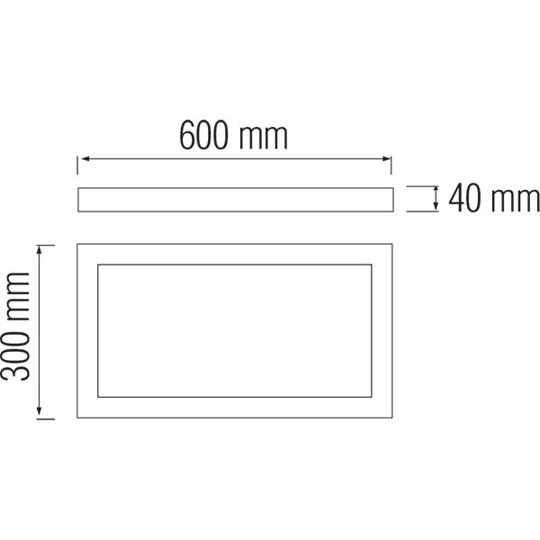 LED Panel - 30x60 Tageslicht 6400K - 24W Aufbau Rechteckig - Mattweiß - Flimmerfreies