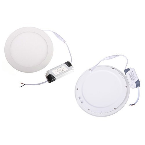 LED Downlight Slim - Einbau Rund 15W - Warmweiß 2700K - Mattweiß Aluminium - Ø195mm