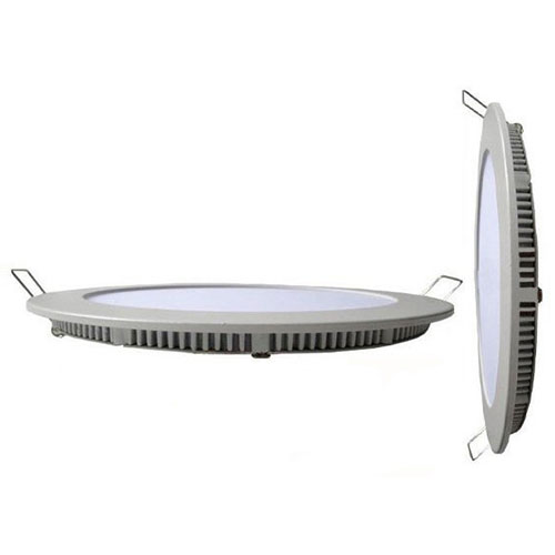 LED Downlight Slim - Einbau Rund 15W - Warmweiß 2700K - Mattweiß Aluminium - Ø195mm