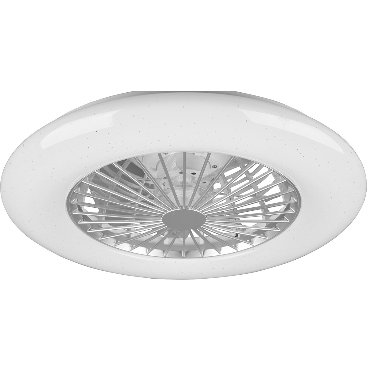 LED Deckenlampe mit Ventilator - Deckenventilator - Trion Romina - 39W - Anpassbare Lichtfarbe - Fernbedienung - RGBW - Dimmbar - Rund - Matt Titan - Kunststoff