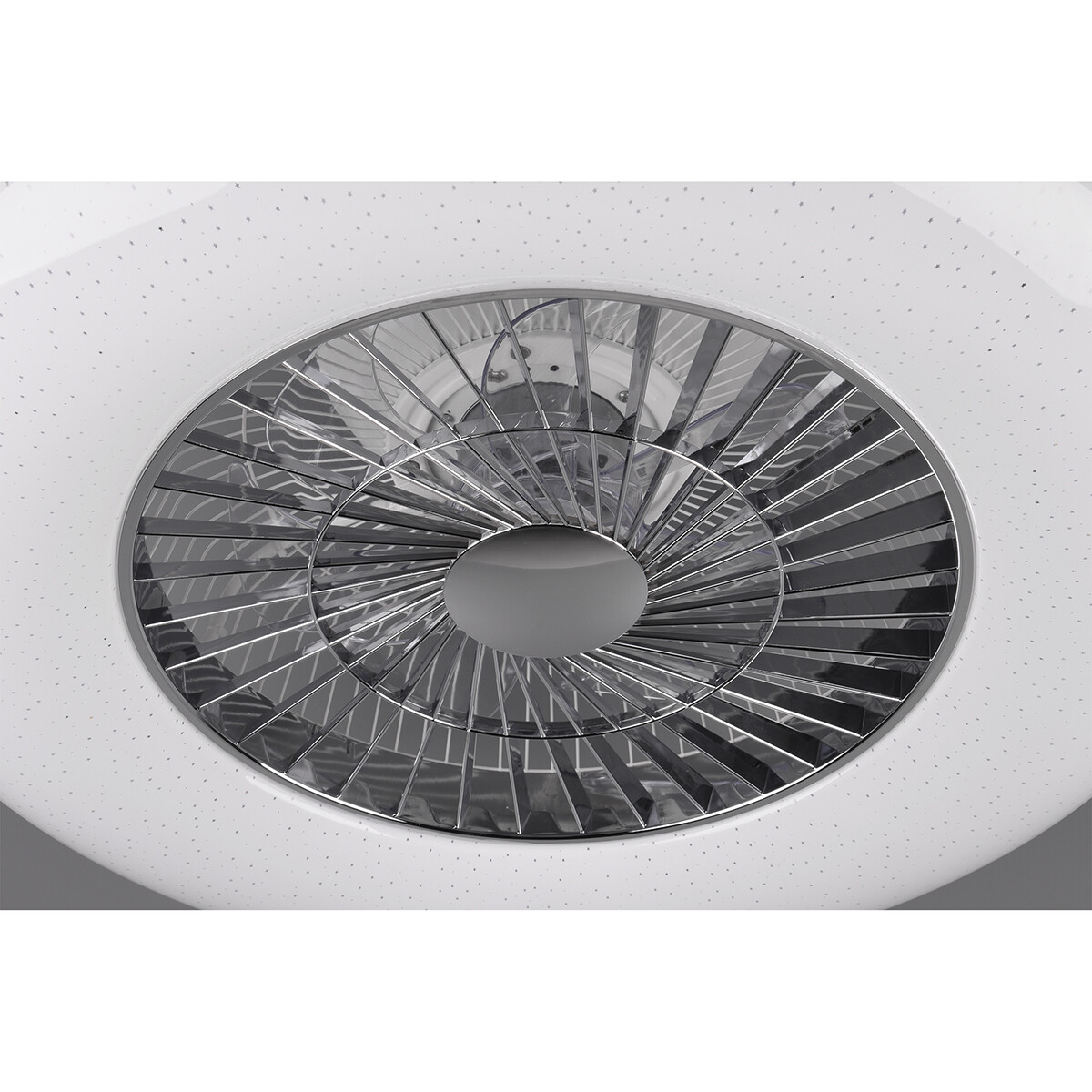 LED Deckenleuchte mit Ventilator - Deckenventilator - Trion Vison - 40W - Rund - Matt Chrom - Kunststoff