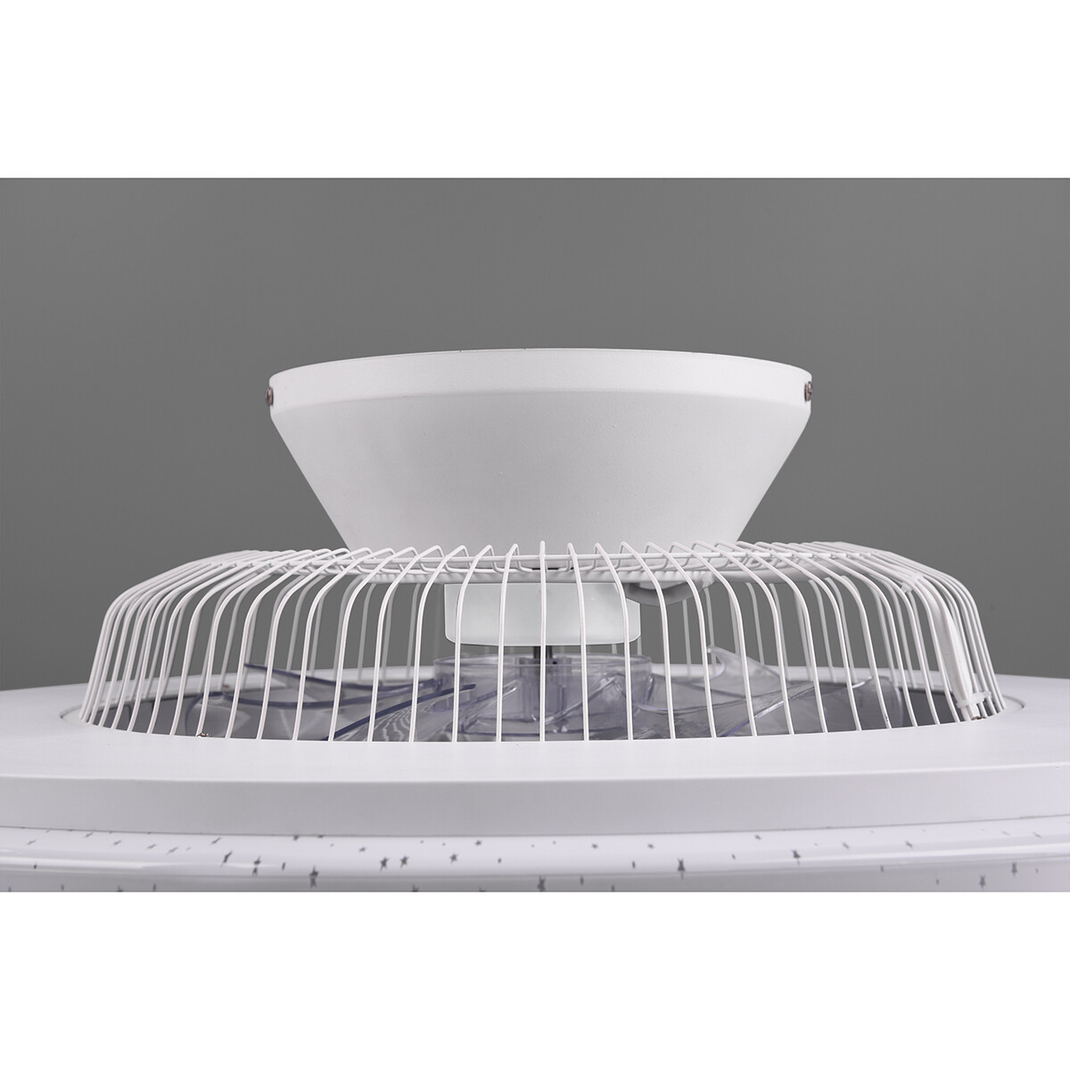 LED Deckenleuchte mit Ventilator - Deckenventilator - Trion Vison - 40W - Rund - Matt Chrom - Kunststoff