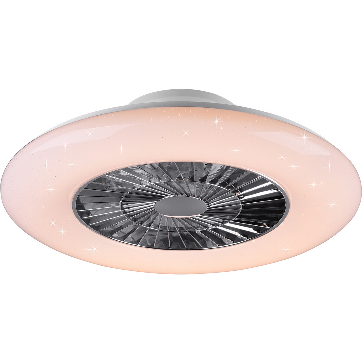 LED Deckenleuchte mit Ventilator - Deckenventilator - Trion Vison - 40W - Rund - Matt Chrom - Kunststoff