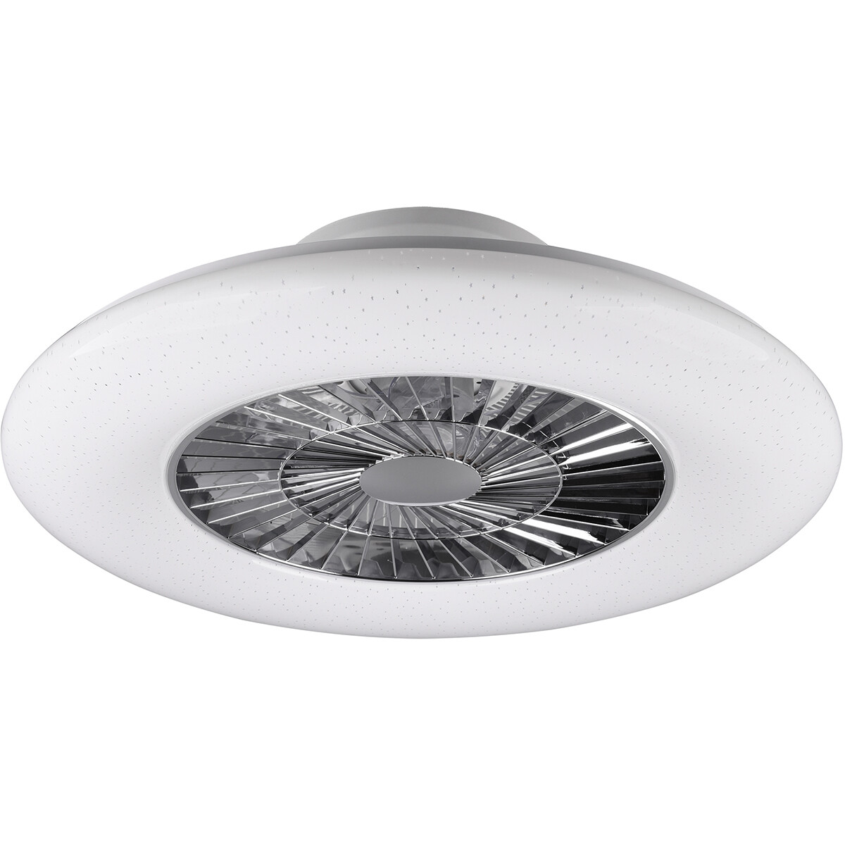 LED Deckenleuchte mit Ventilator - Deckenventilator - Trion Vison - 40W - Rund - Matt Chrom - Kunststoff