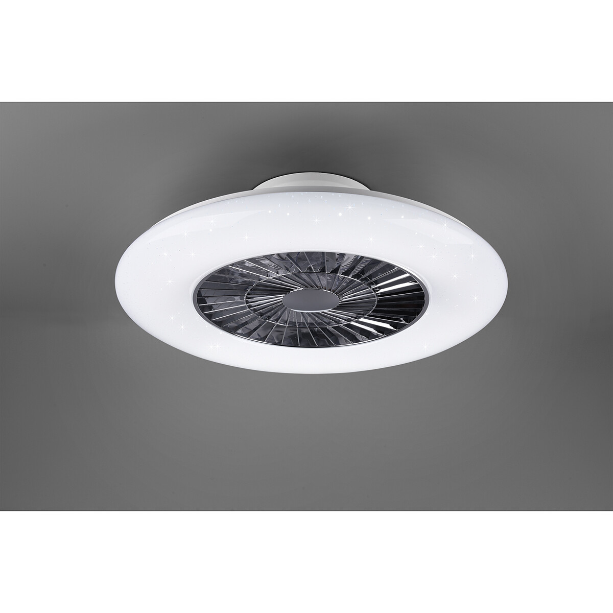 LED Deckenleuchte mit Ventilator - Deckenventilator - Trion Vison - 40W - Rund - Matt Chrom - Kunststoff