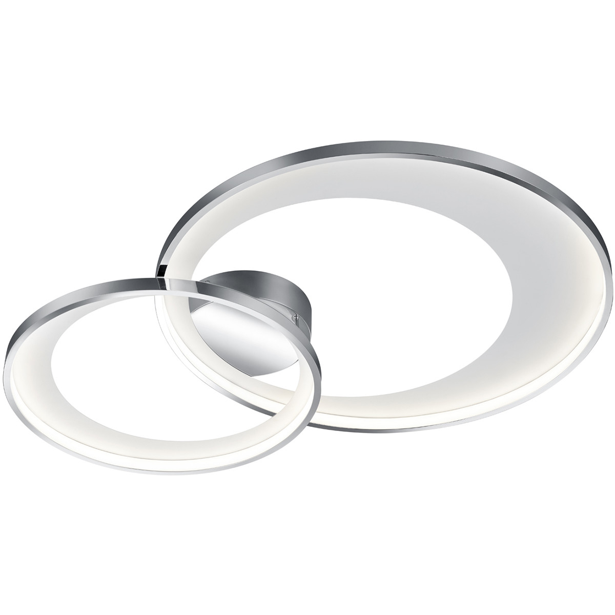 LED Deckenleuchte - Trion Granity - 36W - Warmweiß 3000K - Dimmbar - Oval - Matt Chrom - Aluminium