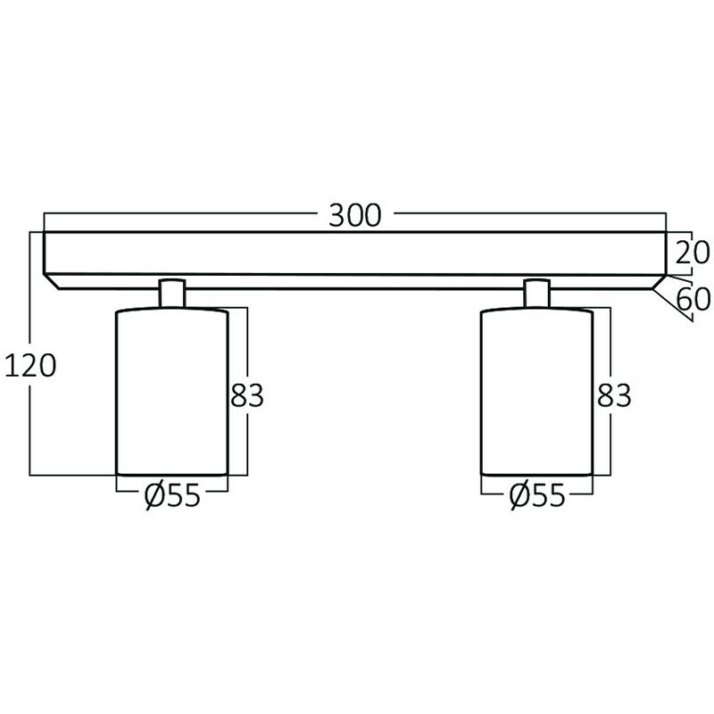 LED Deckenstrahler - Brinton Betin - GU10 Fassung - 2-flammig - Rund - Matt Weiß - Schwenkbar - Aluminium - Philips - CorePro 830 36D - 7W - Warmweiß 3000K