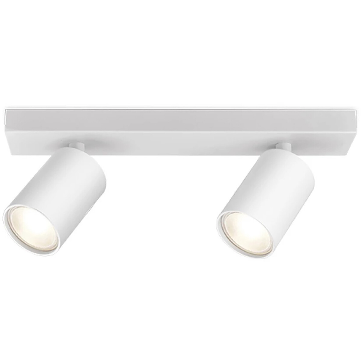 LED Deckenstrahler - Brinton Betin - GU10 Fassung - 2-flammig - Rund - Matt Weiß - Schwenkbar - Aluminium - Philips - CorePro 830 36D - 7W - Warmweiß 3000K