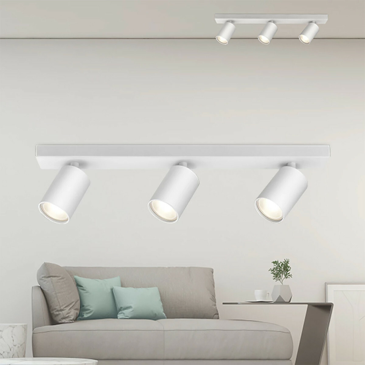 LED Deckenstrahler - Brinton Betin - GU10 Fassung - 3-Lichter - Rund - Mattweiß - Schwenkbar - Aluminium - Philips - CorePro 840 36D - 13.8W - Neutralweiß 4000K