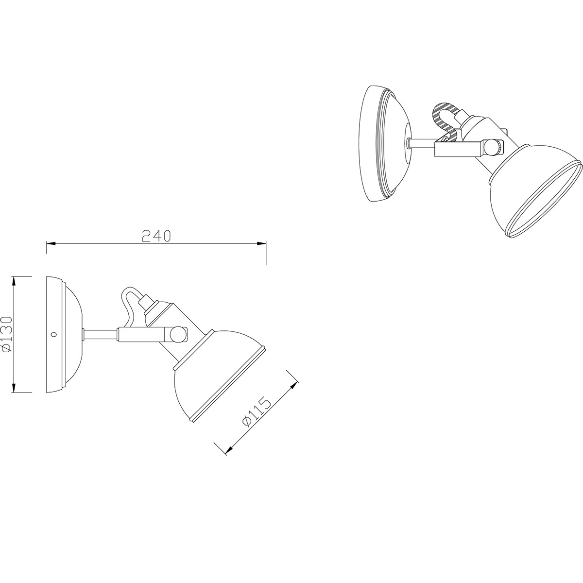 LED Deckenstrahler - Trion Gini - E14 Sockel - 1-flammig - Rund - Mattschwarz - Aluminium