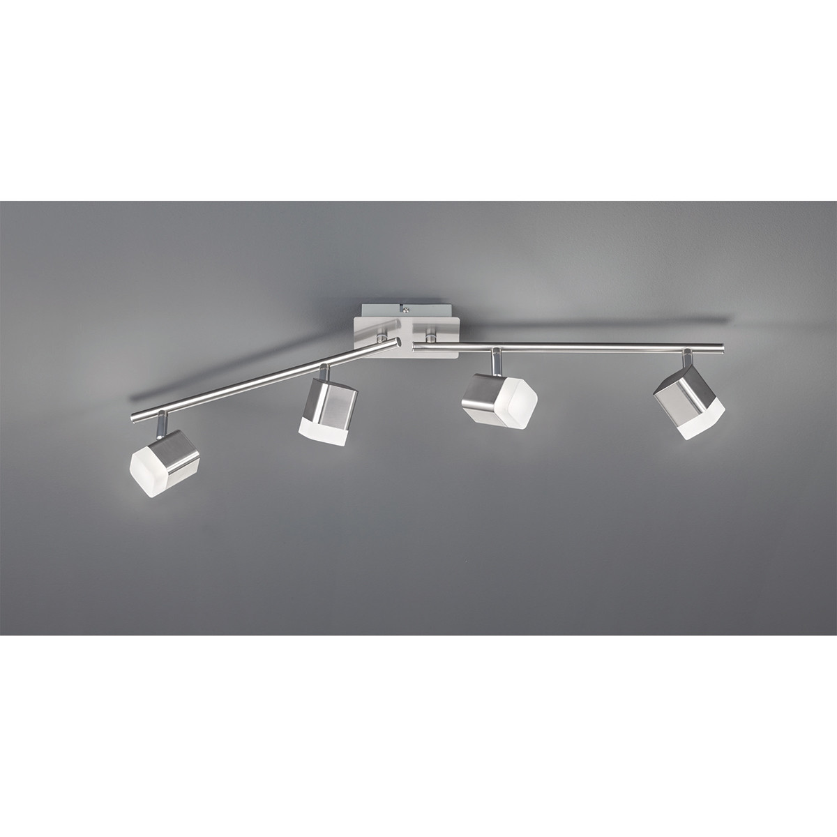 LED Deckenstrahler - Trion Ribon - 16W - Warmweiß 3000K - 4-flammig - Reckechtig - Matt Nickel - Aluminium