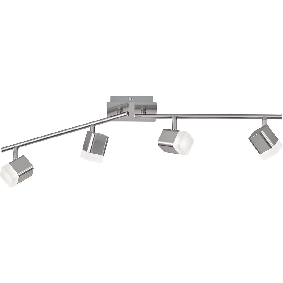 LED Deckenstrahler - Trion Ribon - 16W - Warmweiß 3000K - 4-flammig - Reckechtig - Matt Nickel - Aluminium