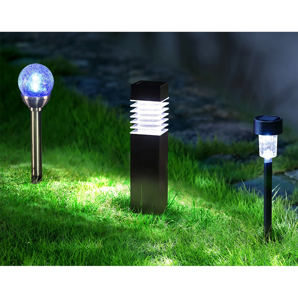 LED Erdspießlampe mit Solar - Aigi Polino - 0.06W - Warmweiß 3000K - Mattschwarz - Kunststoff