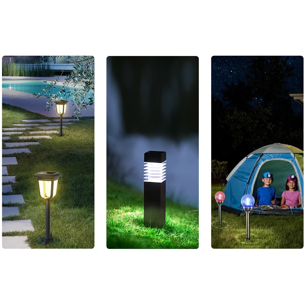 LED Erdspießlampe mit Solar - Aigi Polino - 0.06W - Warmweiß 3000K - Mattschwarz - Kunststoff