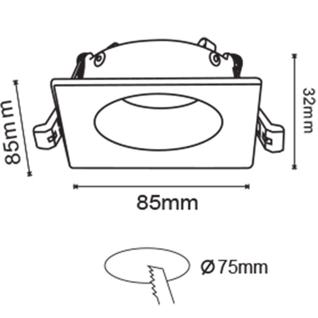 LED Spot Set - GU10 Sockel - Dimmbar - Einbau Quadratisch - Mattweiß - 6W - Universalweiß 4200K - 85mm