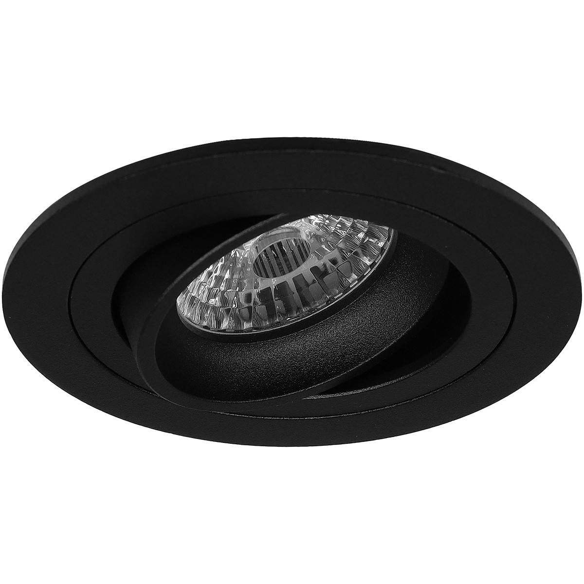 LED Spot Set - Pragmi Alpin Pro - GU10 Sockel - Dimmbar - Einbau Rund - Mattschwarz - 6W - Warmweiß 3000K - Kippbar Ø92mm