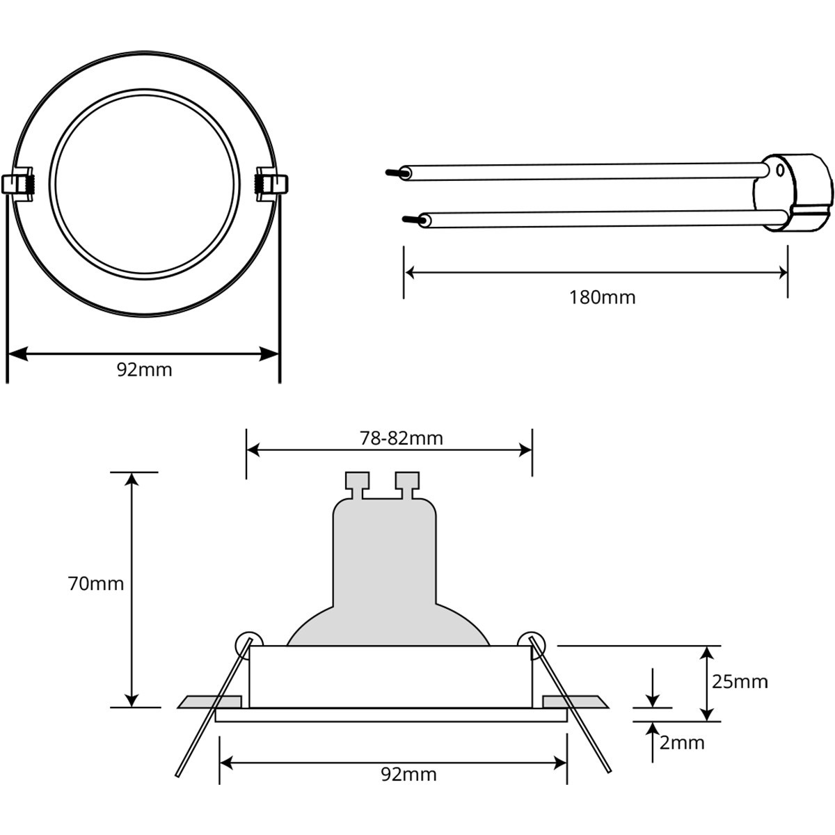 LED Spot Set - Pragmi Alpin Pro - GU10 Sockel - Einbau Rund - Mattschwarz - 6W - Universalweiß 4200K - Kippbar Ø92mm