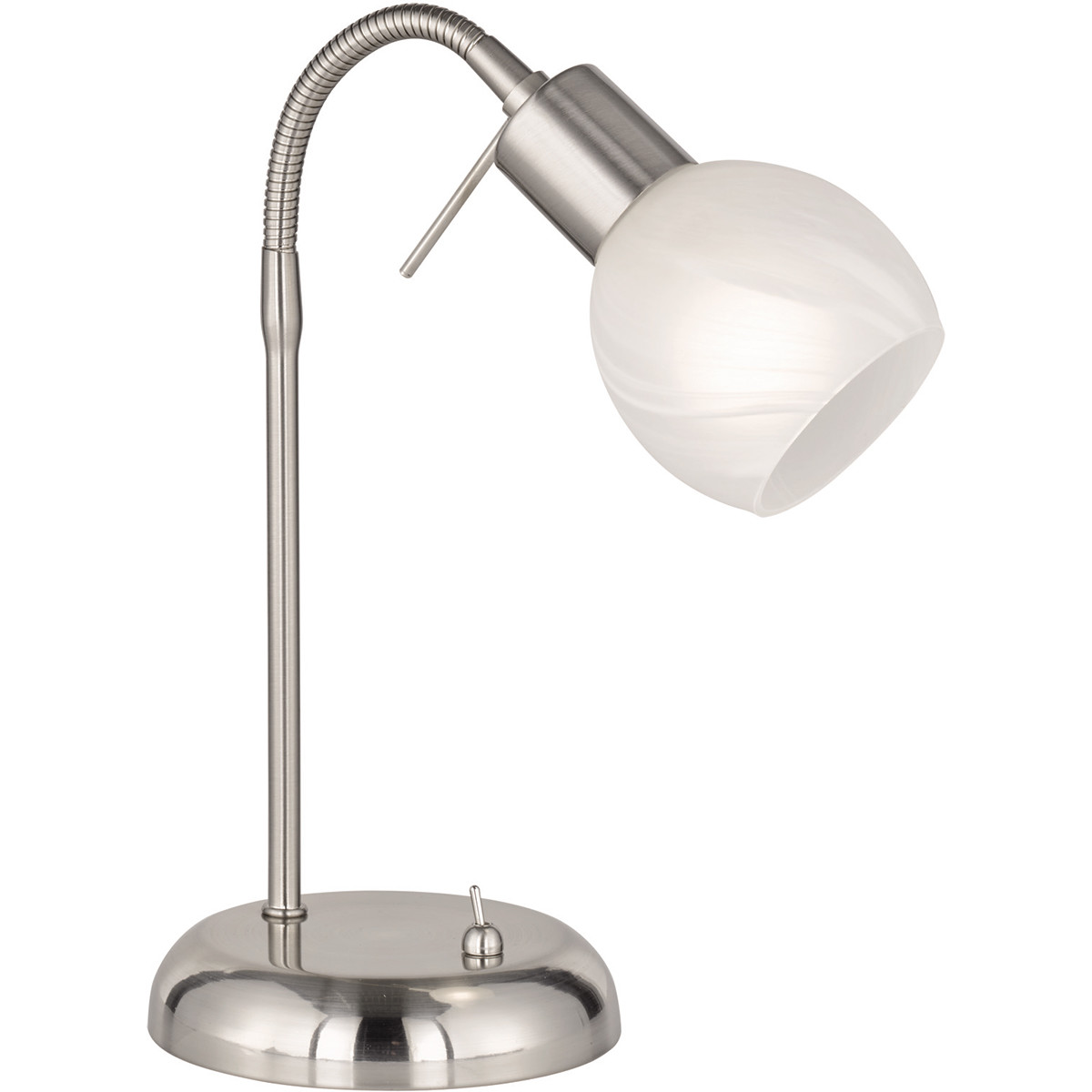 LED Tischlampe - Trion Besina - E14 Sockel - Flexarm - Rund - Matt Nickel - Aluminium