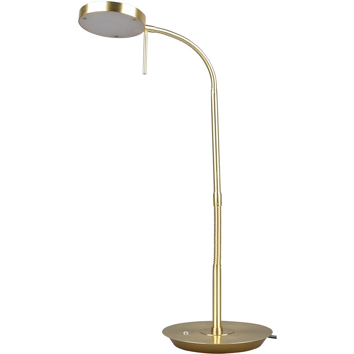 LED Tischlampe - Trion Monzino - 12W - Anpassbare Lichtfarbe - Dimmbar - Rund - Matt Gold - Aluminium