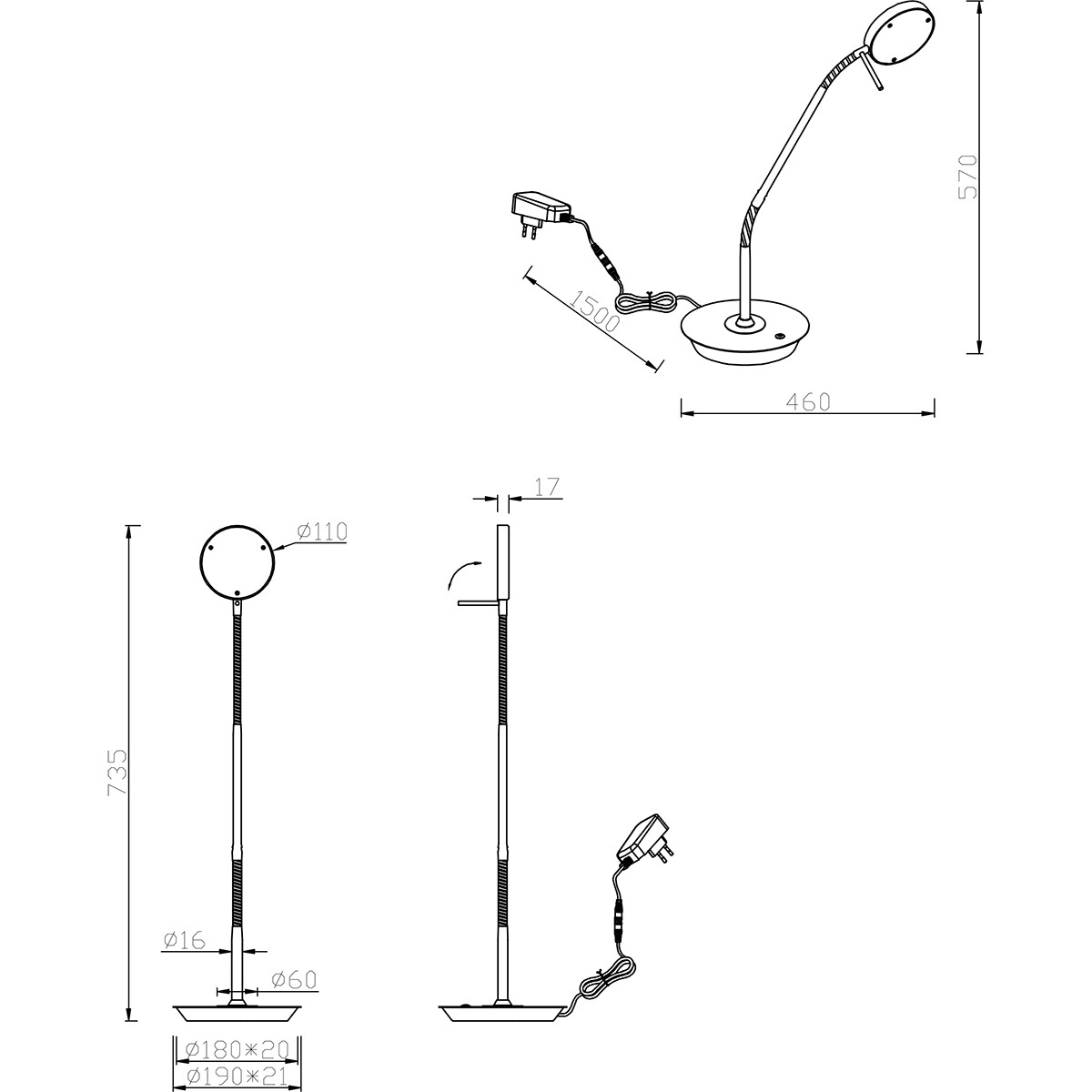 LED Tischlampe - Trion Monzino - 12W - Anpassbare Lichtfarbe - Dimmbar - Rund - Matt Gold - Aluminium