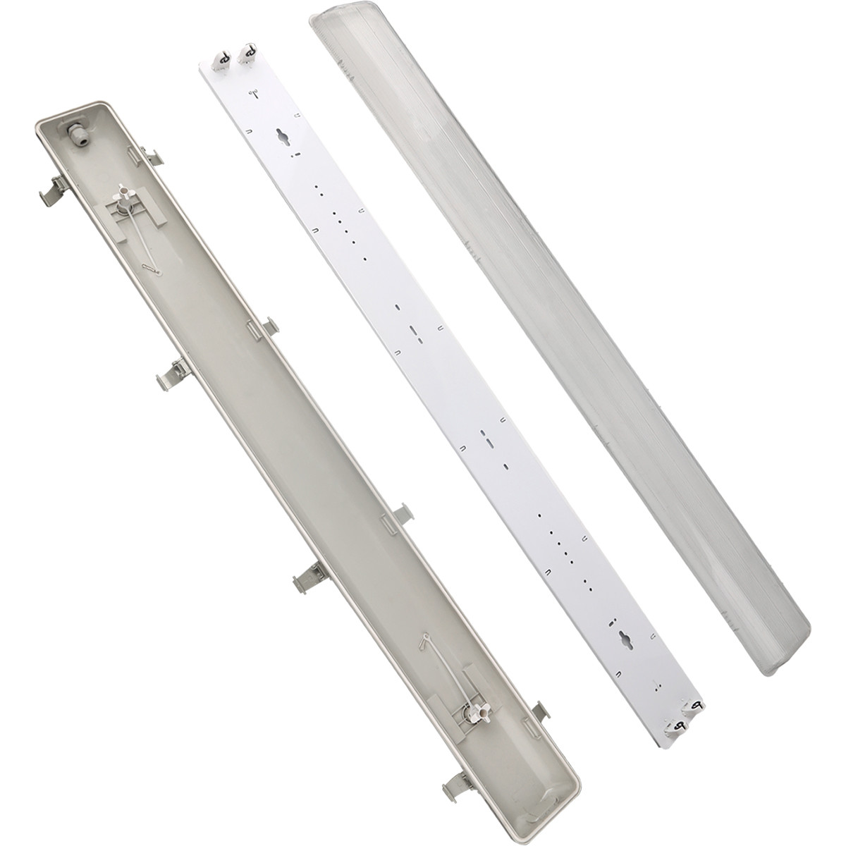 LED TL Feuchtraum-Wannenleuchte T8 - Aigi - 120cm Doppel - Wasserdicht IP65 - Kunststoff