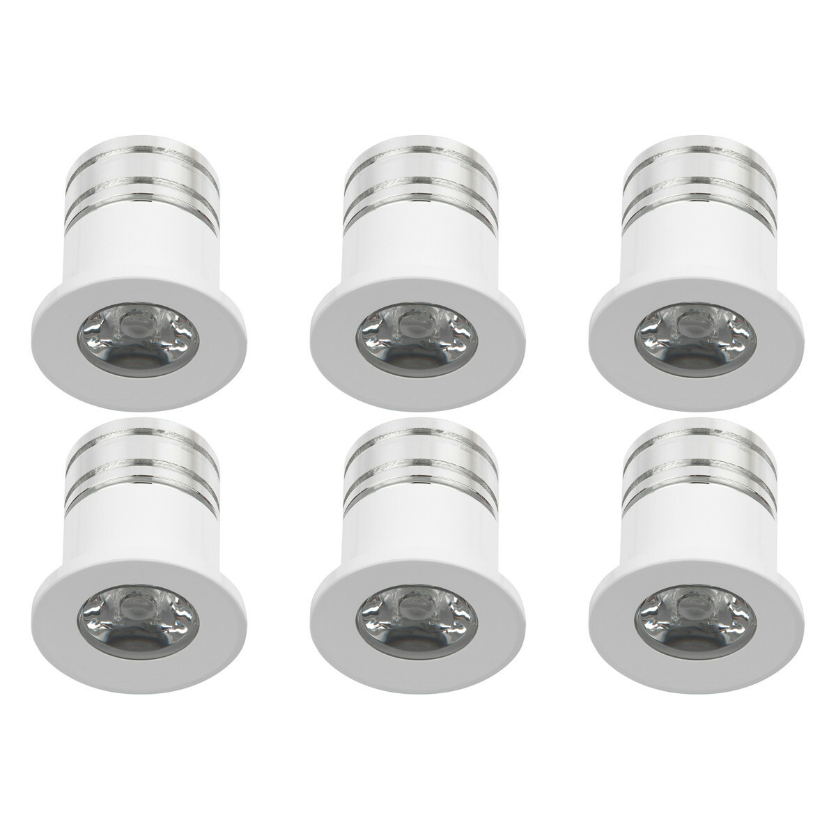 LED Veranda Spot Leuchten 6er Pack - 3W - Universalweiß 4000K - Einbau - Dimmbar - Rund - Mattweiß - Aluminium - Ø31mm