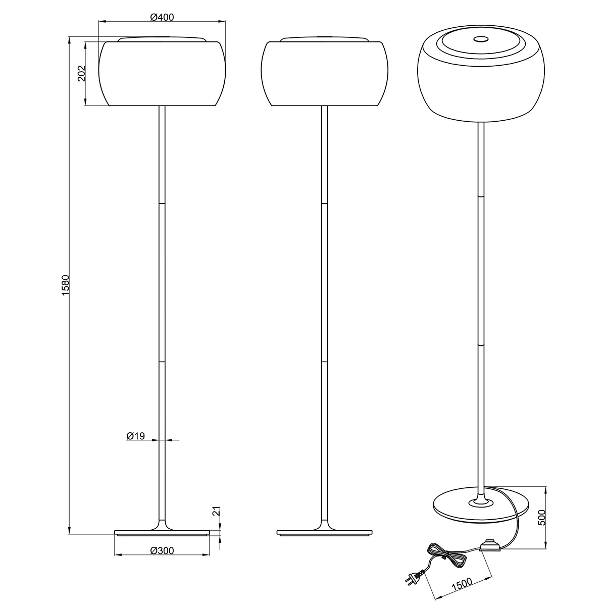 LED Stehleuchte - Trion Vapiro - G9 Sockel - Rund - Matt Chrom - Aluminium