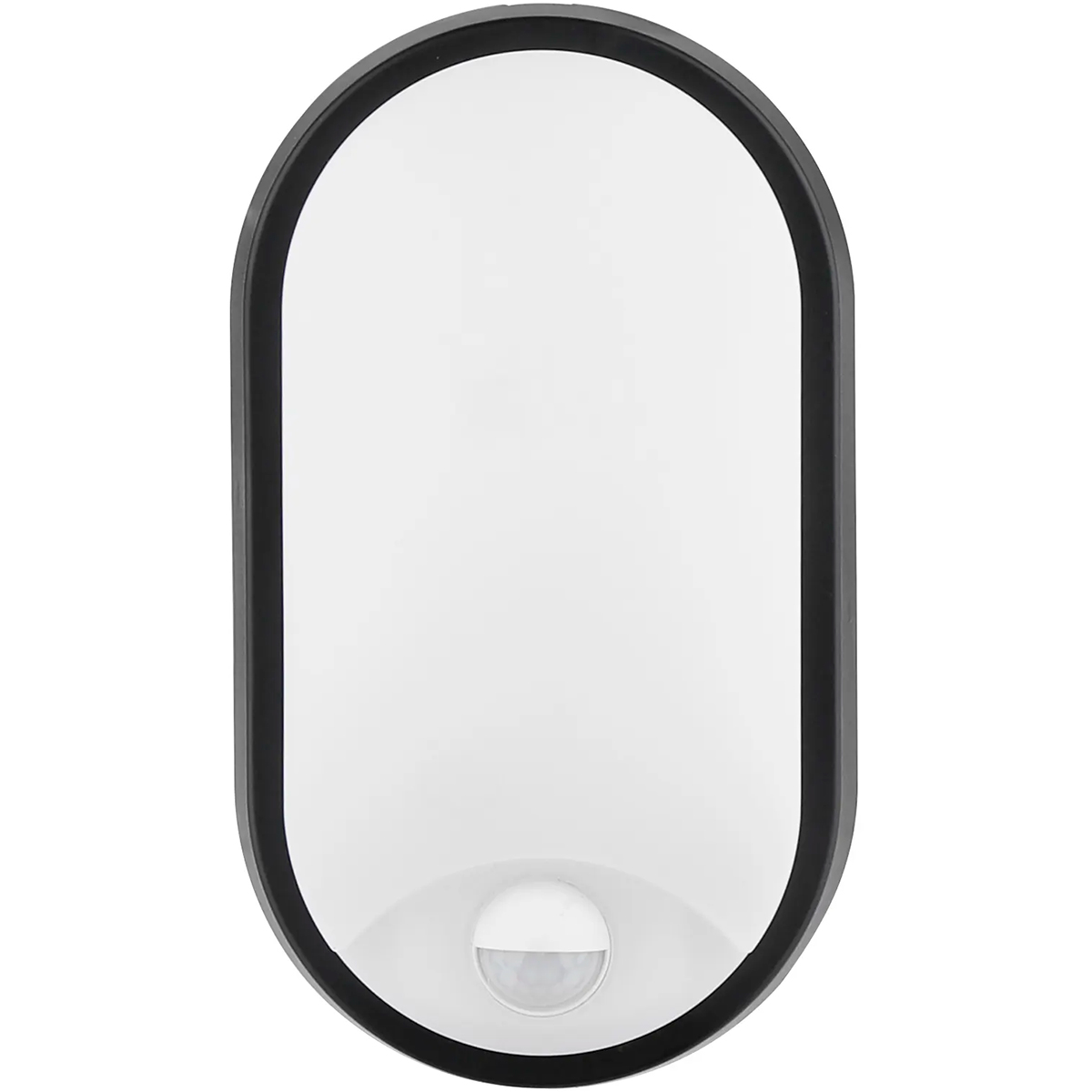 LED Wandleuchte mit Sensor - Kozolux Porta - 15W 1200lm - Kaltweiß 6500K - IP54 - Oval - Schwarz