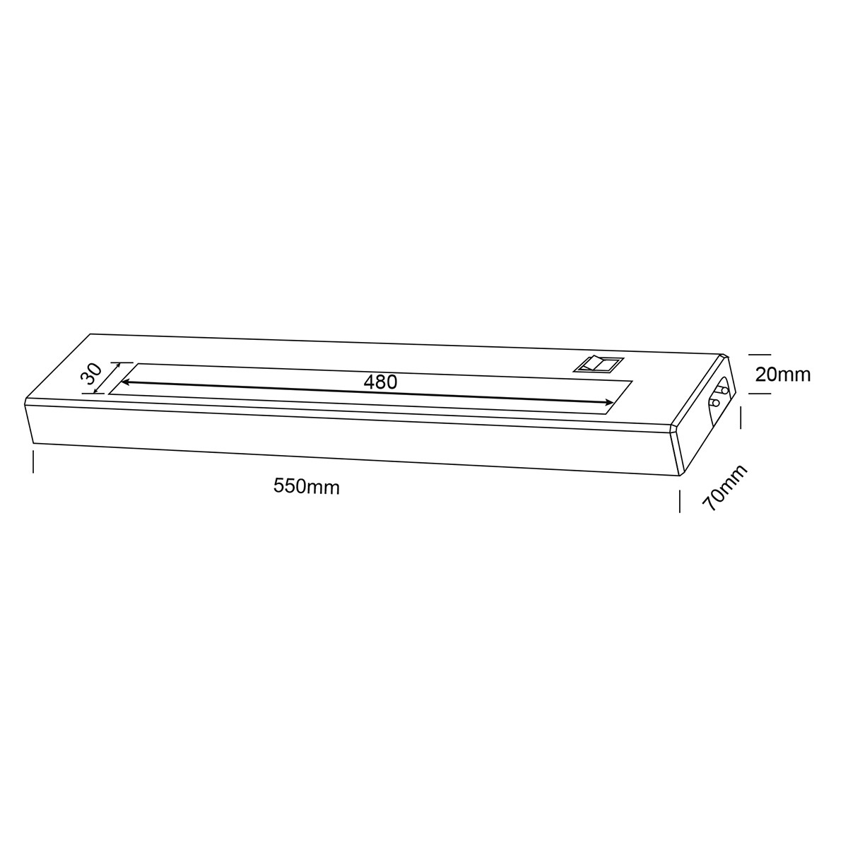 LED Unterbauleuchte - Trion Alyna - 7W - Warmweiß 3000K - Rechteckig - Matt Titan