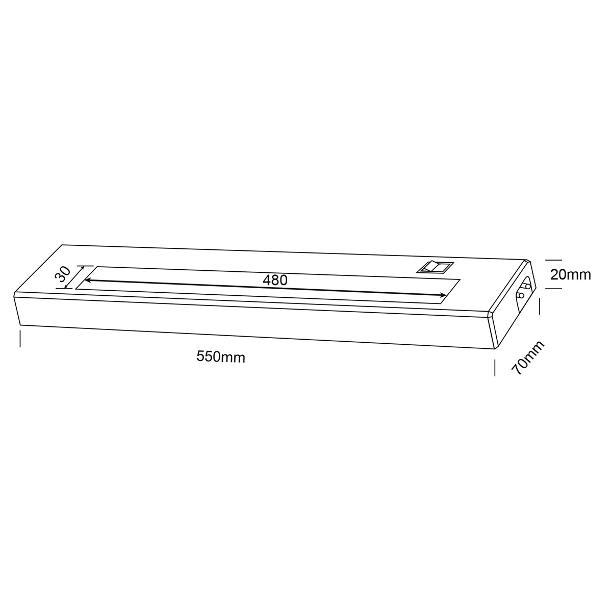 LED Unterbauleuchte - Trion Alyna - 7W - Warmweiß 3000K - Rechteckig - Mattweiß