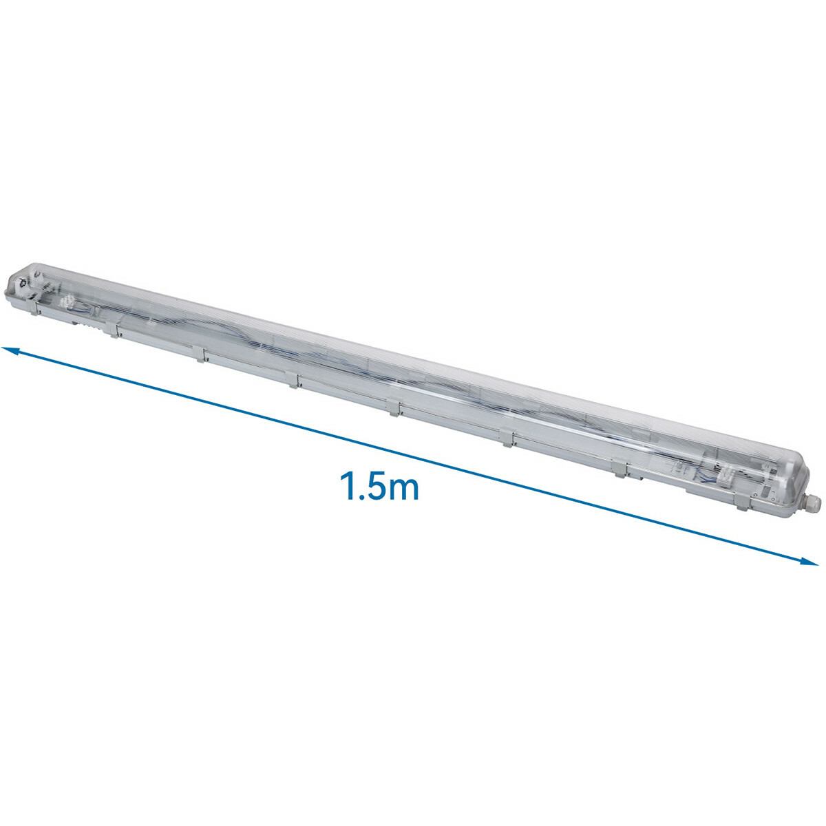 LED Feuchtraumleuchte mit T8 Röhren - Velvalux Strela - 150cm - Doppelt - Verbindbar - Wasserdicht IP65 - OSRAM - SubstiTUBE Value EM 830 - 38.2W - Warmweiß 3000K | Ersetzt 116W