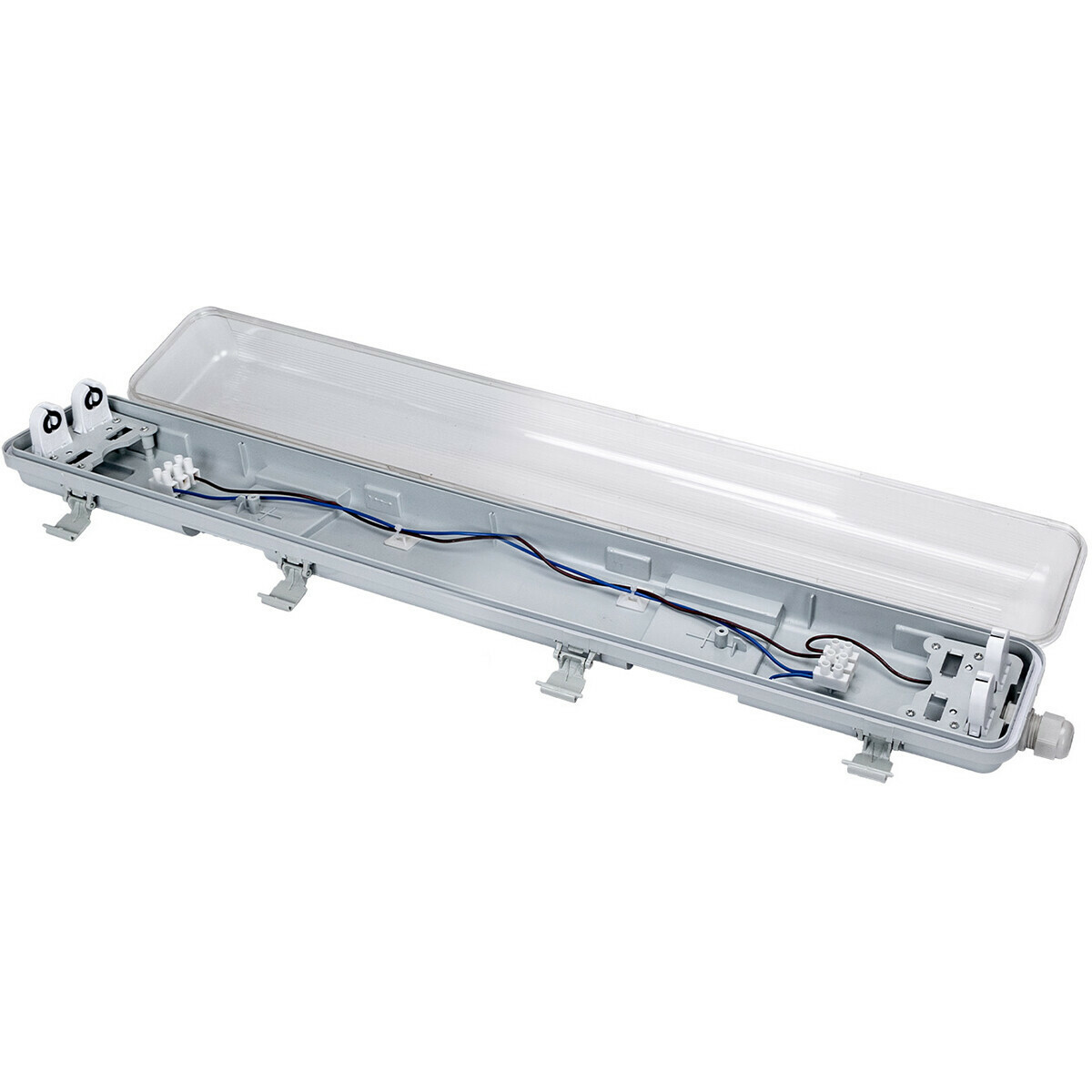 LED Feuchtraumleuchte mit T8 Röhren - Velvalux Strela - 60cm - Doppelt - Verbindbar - Wasserdicht IP65 - OSRAM - SubstiTUBE Value EM 830 - 15.2W - Warmweiß 3000K | Ersetzt 36W