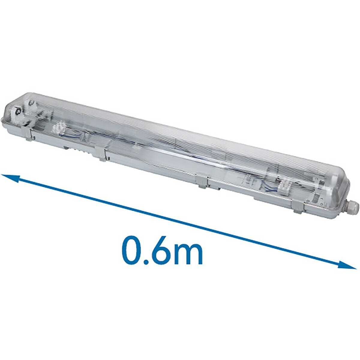 LED Feuchtraumleuchte mit T8 Röhren - Velvalux Strela - 60cm - Doppelt - Verbindbar - Wasserdicht IP65 - OSRAM - SubstiTUBE Value EM 840 - 15.2W - Natürliches Weiß 4000K | Ersetzt 36W