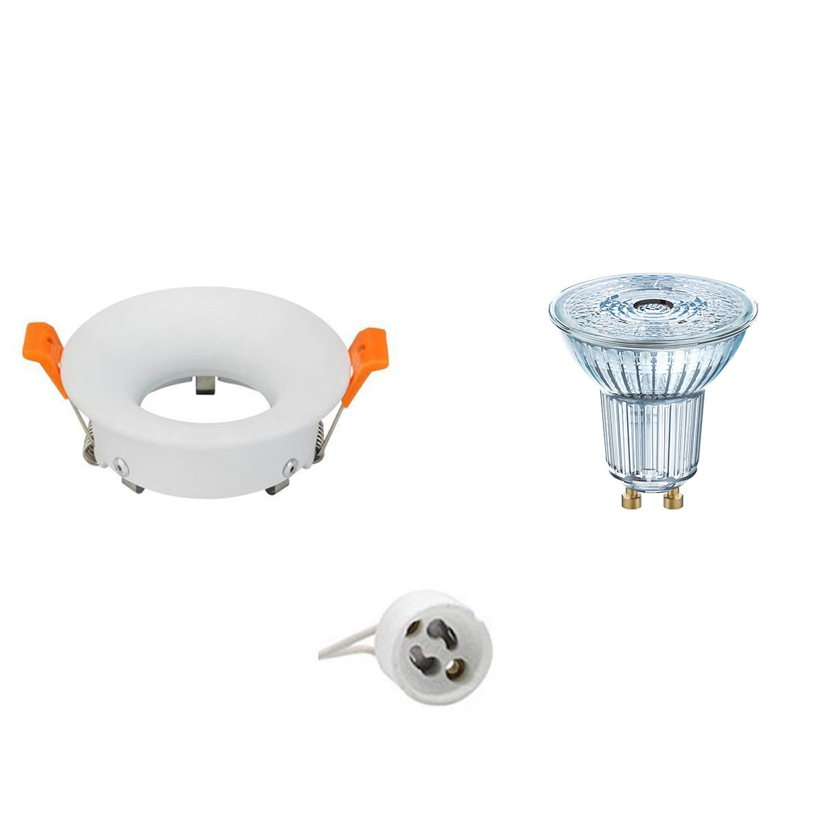 LEDVANCE - LED Spot Set - Parathom PAR16 927 36D - GU10 Sockel - Dimmbar - Einbau Rund - Mattweiß - 4.5W - Warmweiß 2700K - Ø85mm