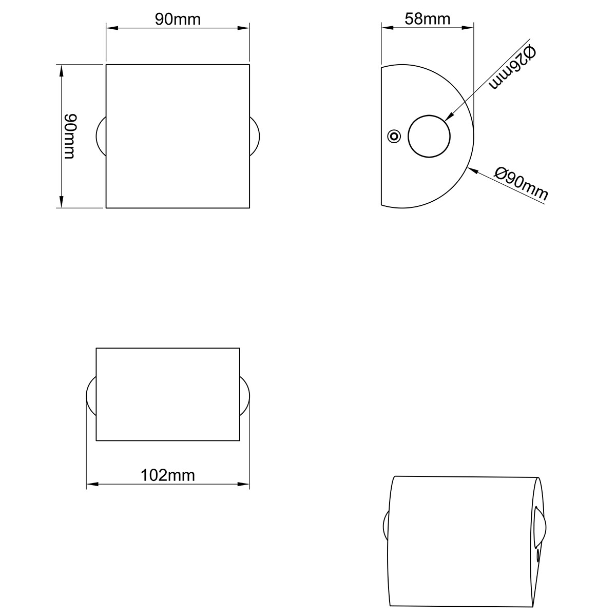 OSRAM - LED Wandlampe - Trion Wallis- 6W - Warmweiß 3000K - Rund - Mattes Nickel - Aluminium