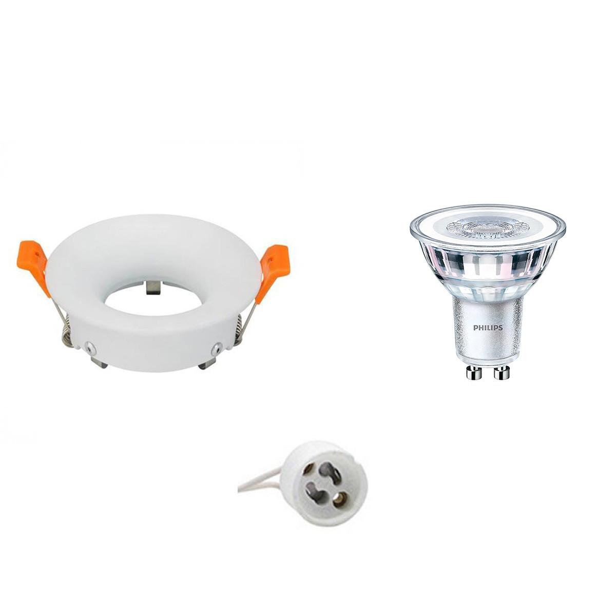 PHILIPS - LED Spot Set - CorePro 830 36D - GU10 Sockel - Einbau Rund - Mattweiß - 4.6W - Warmweiß 3000K - Ø85mm