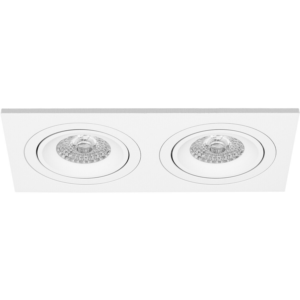 PHILIPS - LED Spot Set - CorePro 840 36D - Pragmi Borny Pro - GU10 Sockel - Dimmbar - Einbau Rechteckig Doppel - Mattweiß - 5W - Universalweiß 4000K - Kippbar - 175x92mm