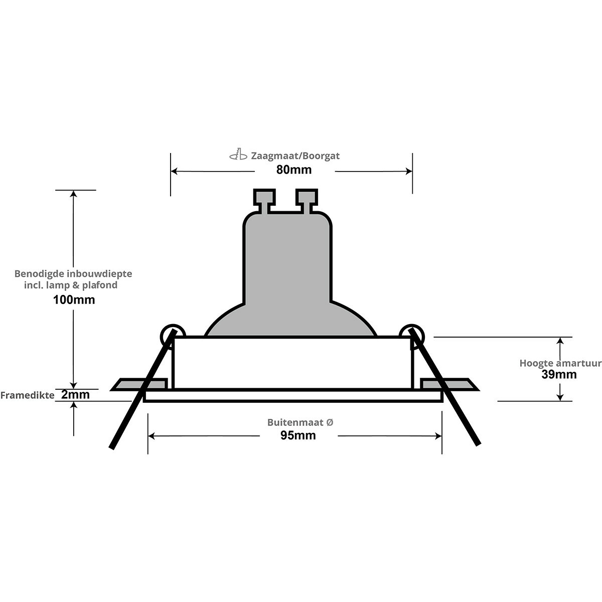 Einbauleuchte 10er Pack - Pragmi Zano Pro - GU10 Sockel - Einbau Rund - Mattschwarz - Aluminium - Kippbar - Ø93mm