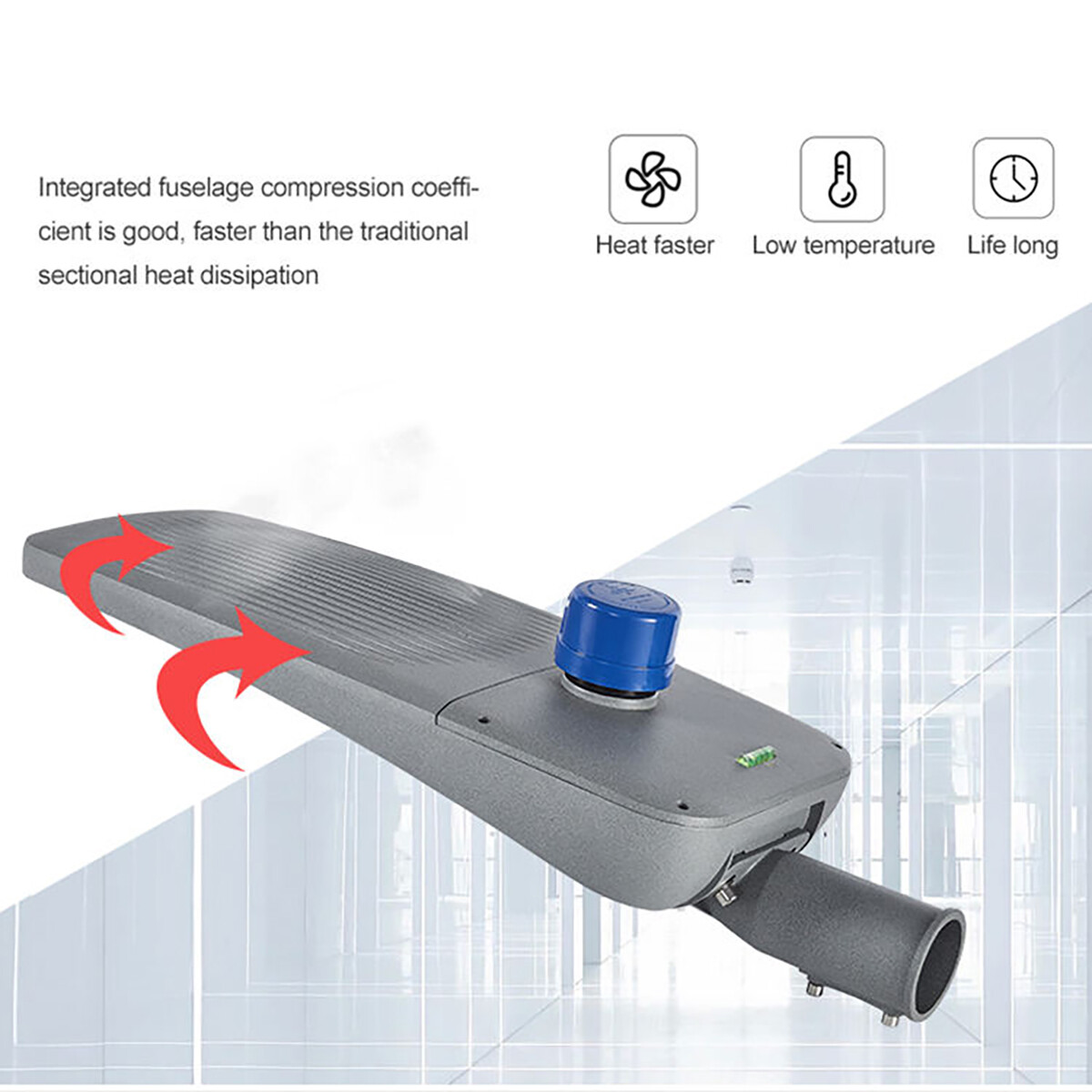 Straßenlaterne mit Photocell-Sensor - Rinzu Strion - 200 Watt - 34000 Lumen - 4000K - Wasserdicht IP66 - 70x140D Ø60mm Spigot - OSRAM-Treiber - Lumileds