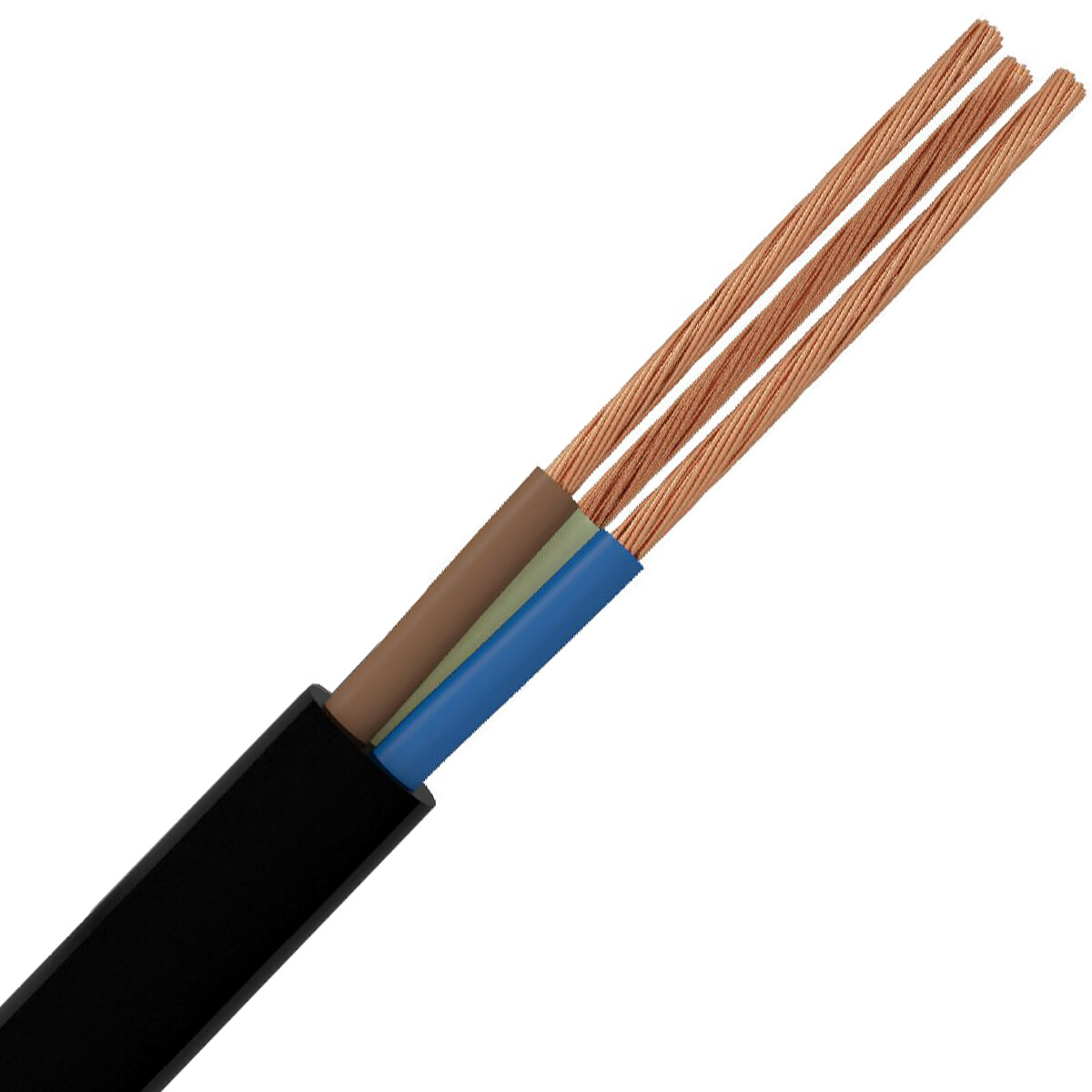 Schlauchleitung - 3x2.5mm - 3-adrig - 100 Meter - Schwarz