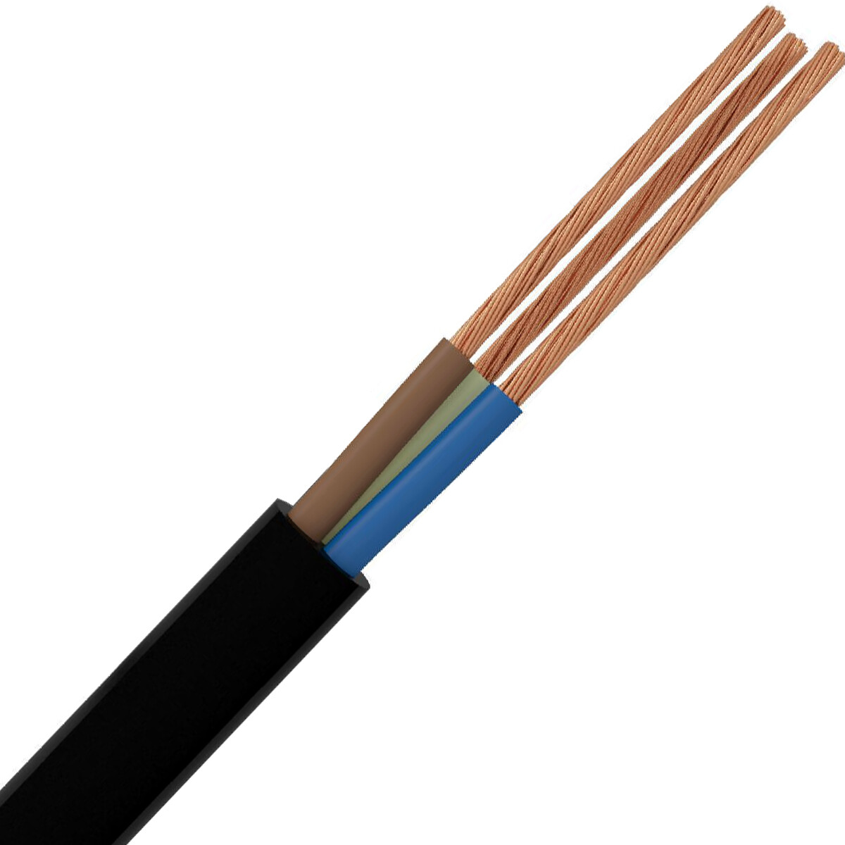 Schlauchleitung - 3x1.5mm - 3-adrig - 50 Meter - Schwarz