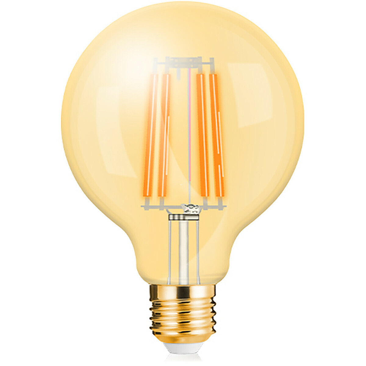 Vorteilspack 10x LED-Lampe E27 Globe Filament - Brinton - Amber 6W 540lm - 822 Sehr Warmweiß 2200K - G125 | Ersatz für 45W